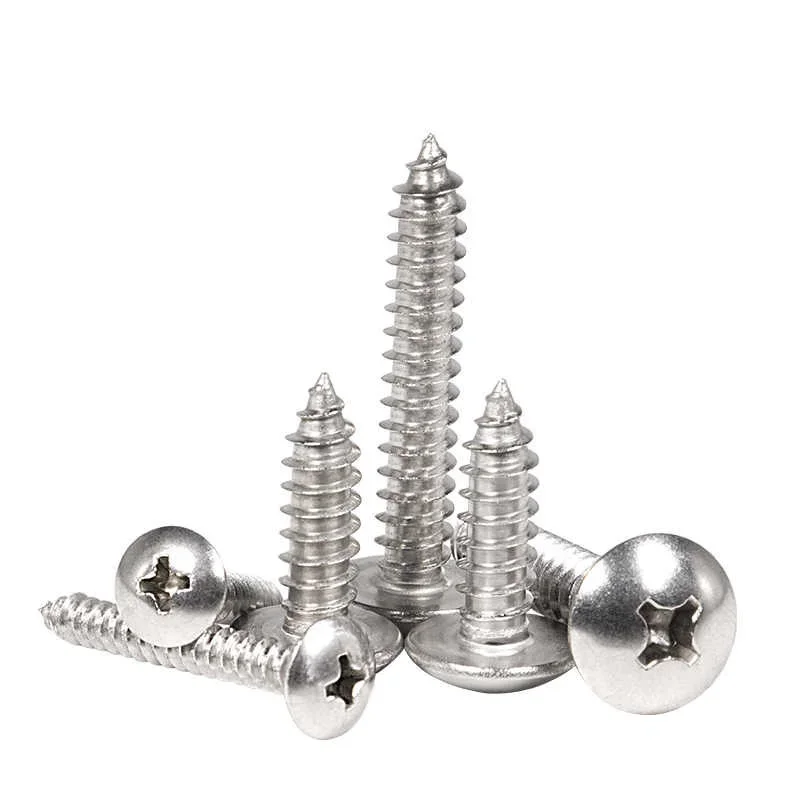 10/20/50pcs M3 M4 M5 M6 304 Stainless Steel Cross Recessed Truss Head Self Tapping Screw Phillips Mushroom Head Wood Screws