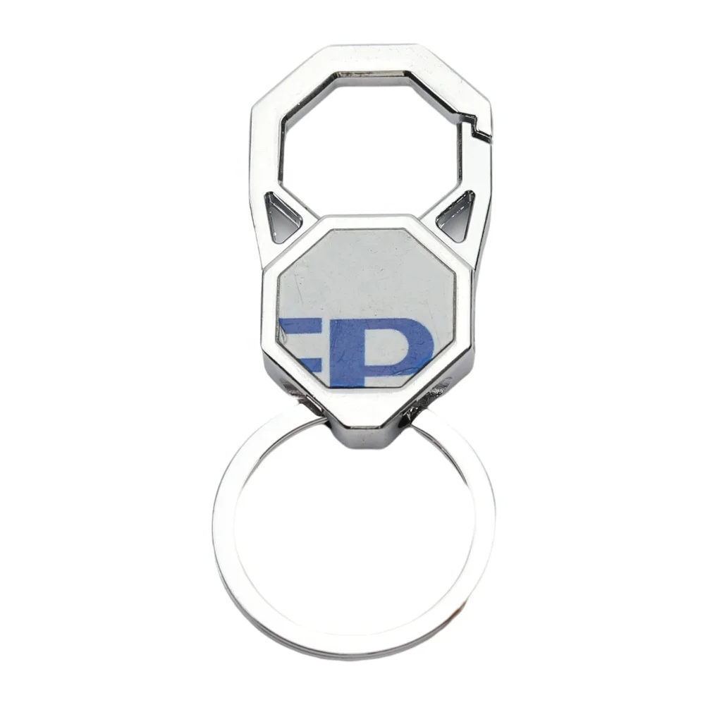 custom metal keychain new men's car creative pendant event small gift Key waist buckle Eight-shot 8-sided single-ring keychain