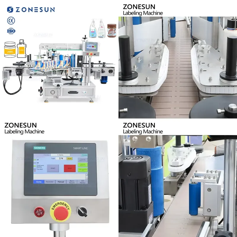 Hot 2026 ZS-TB300N Automatic Sticker Desktop Double Side Round Flat Square Bottles Labeling Machine