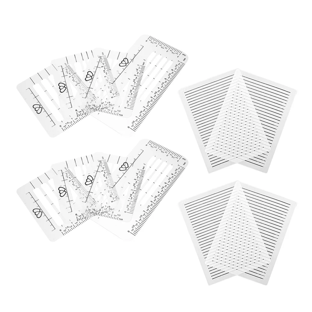 12 Pcs Letter Format Template Greeting Card Addressing Stencils Notebook with Guide Multipurpose