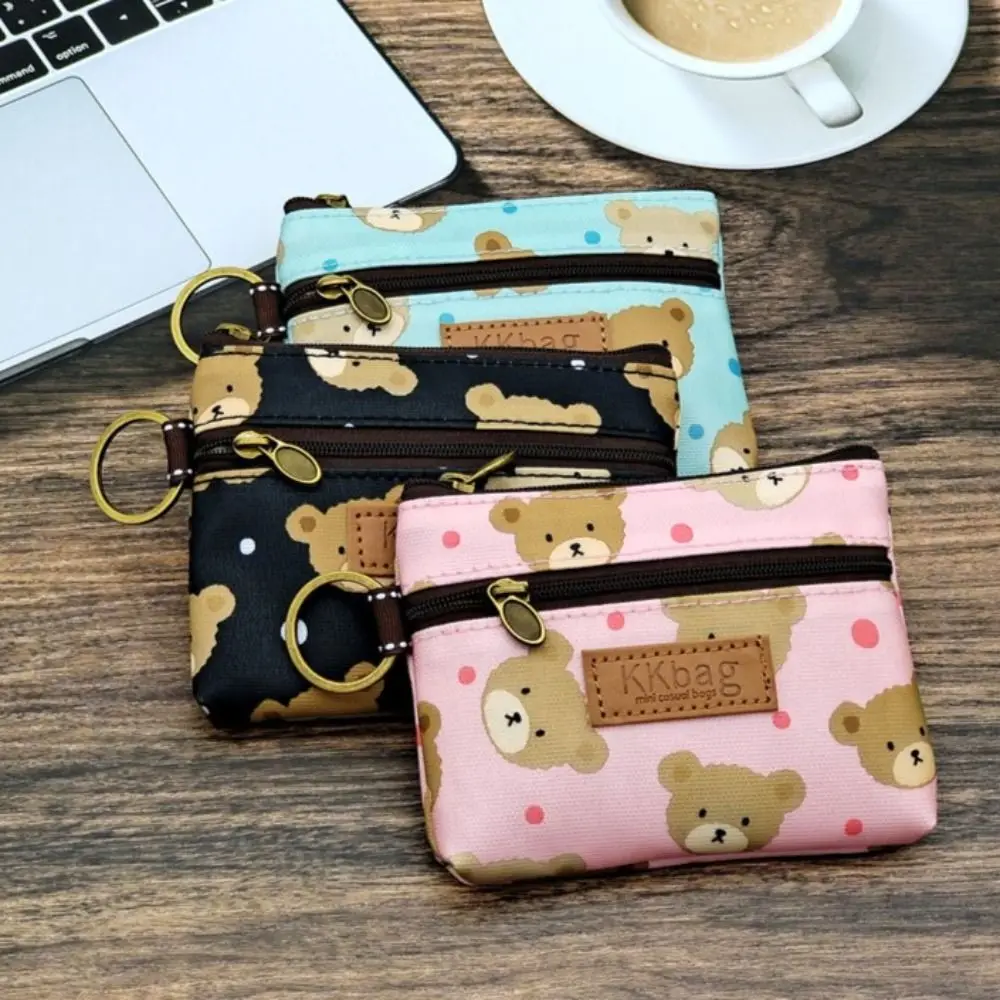 Portable Zipper Animals Coin Purse Wallet Bear Kitty Polar Bear Purse Bag Cartoon Money Bag Fortune Cat Earphone Case Girl