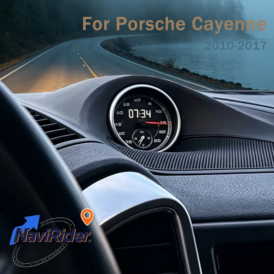 Upgrade LCD Chronograph Stopwatch Compass Dashboard Clock Digital Gauge Interior Car Accessory For Porsche Cayenne 2010-2017