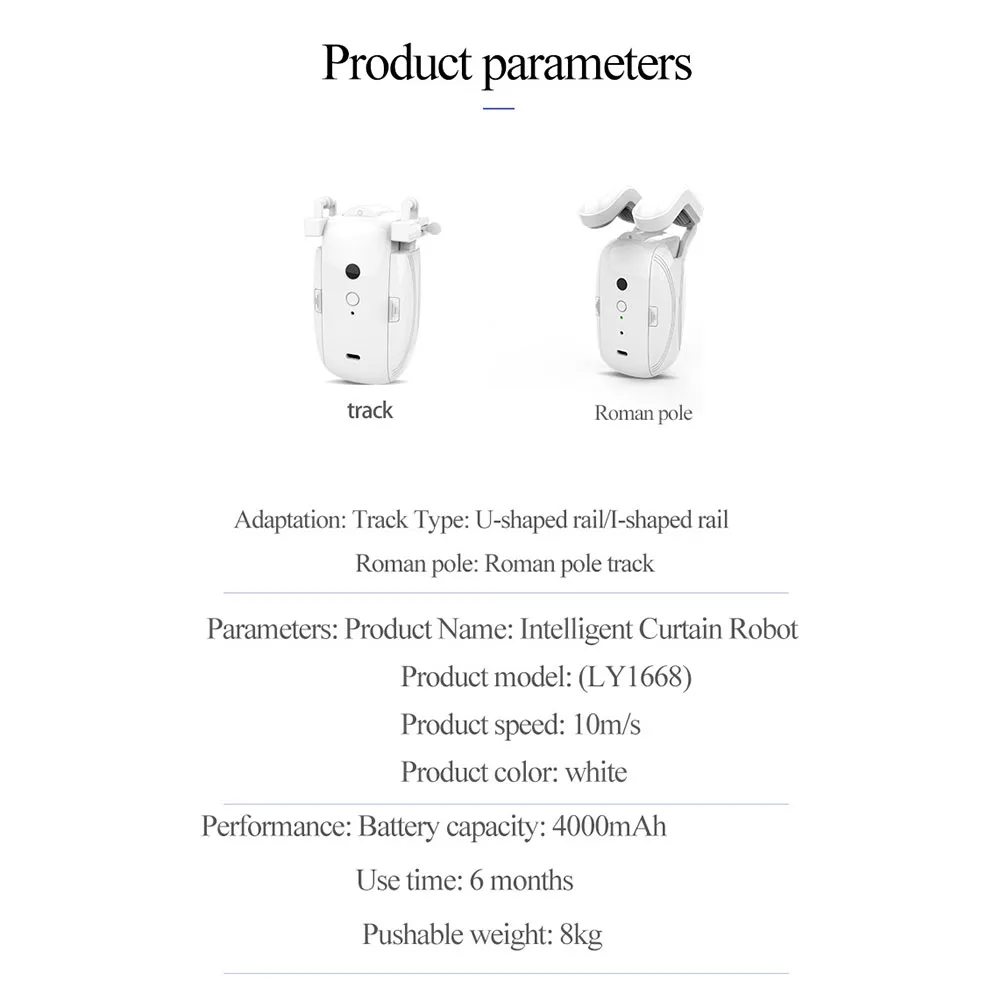 Ouvre-rideau électrique avec télécommande, romain, rail TU, automatique, batterie intégrée 4000mAh, appareil pour maison intelligente, le plus récent