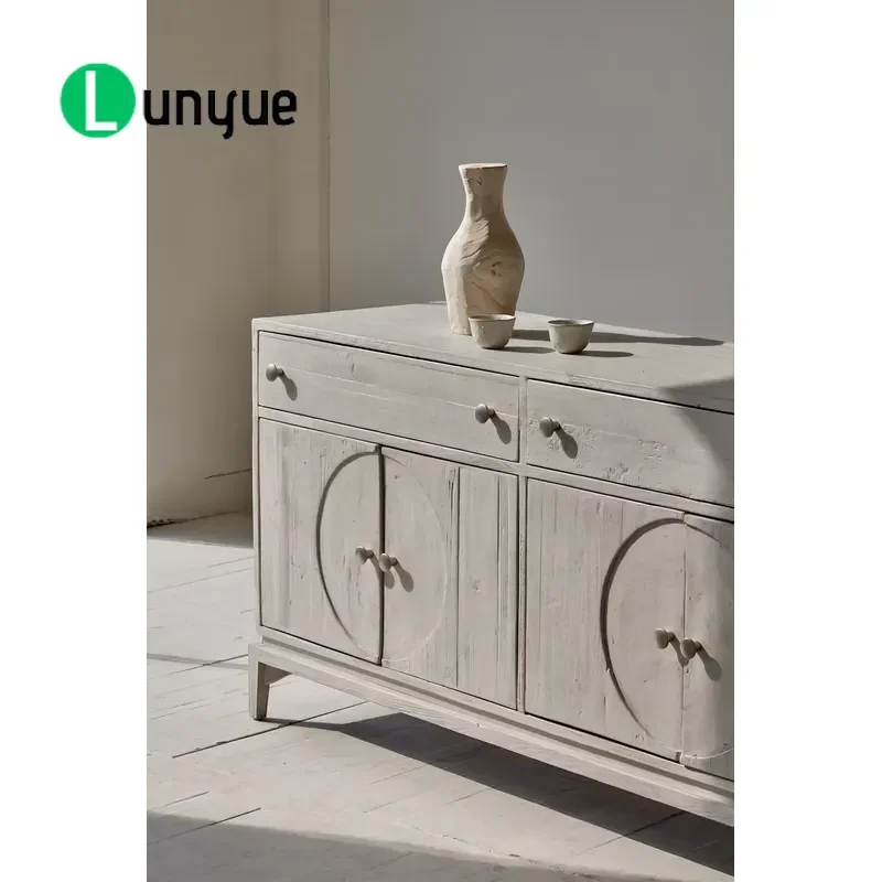 Wabi Sabi French Retro Recycled Pine Sideboard Elegant Living Room Cabinet Interior Decoration Furniture Storage Console