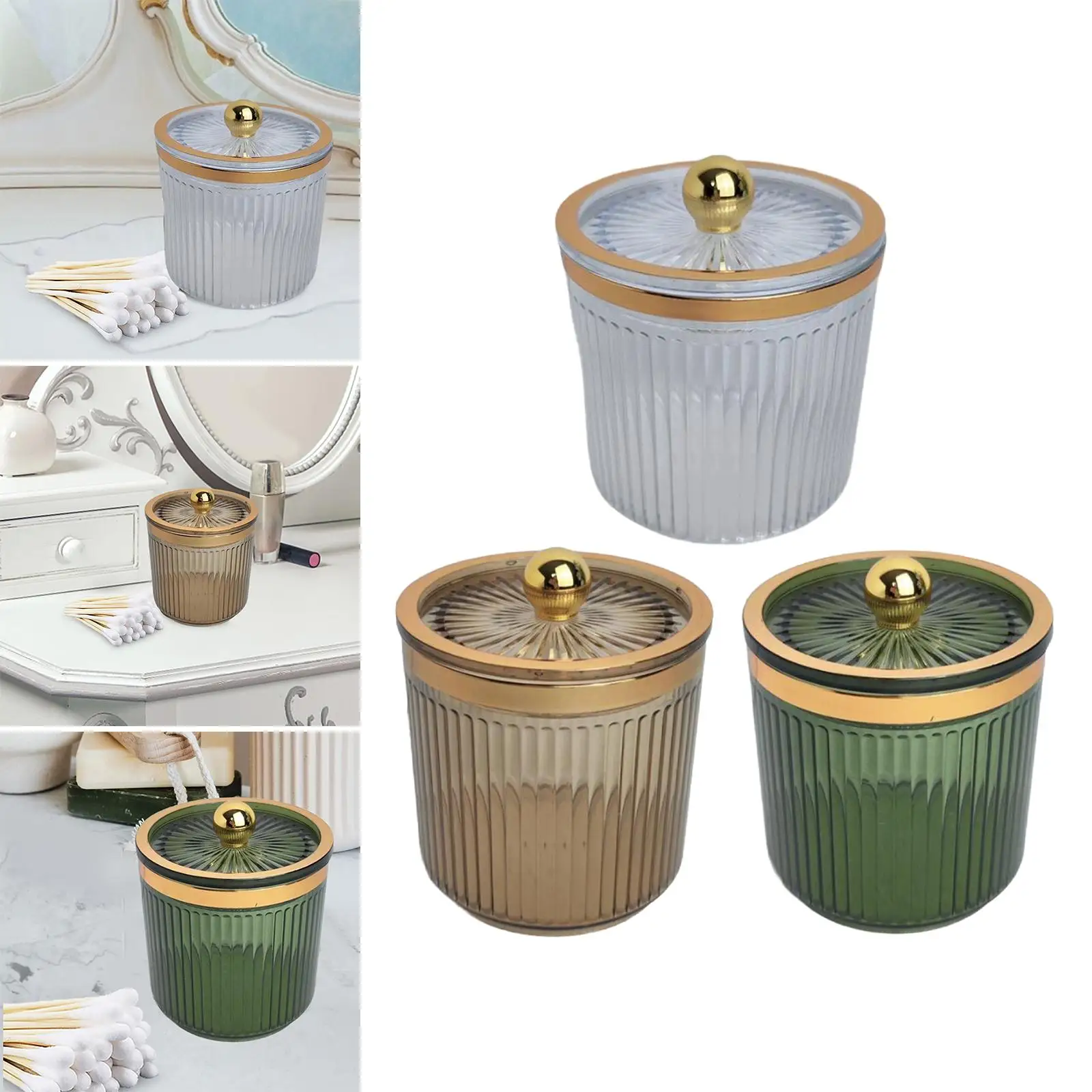 Makeup Cloth Swab Ball Holder ,Jar ,Cloth Swab Storage Canister ,Multifunctional ,Organizer for Countertop ,Dresser