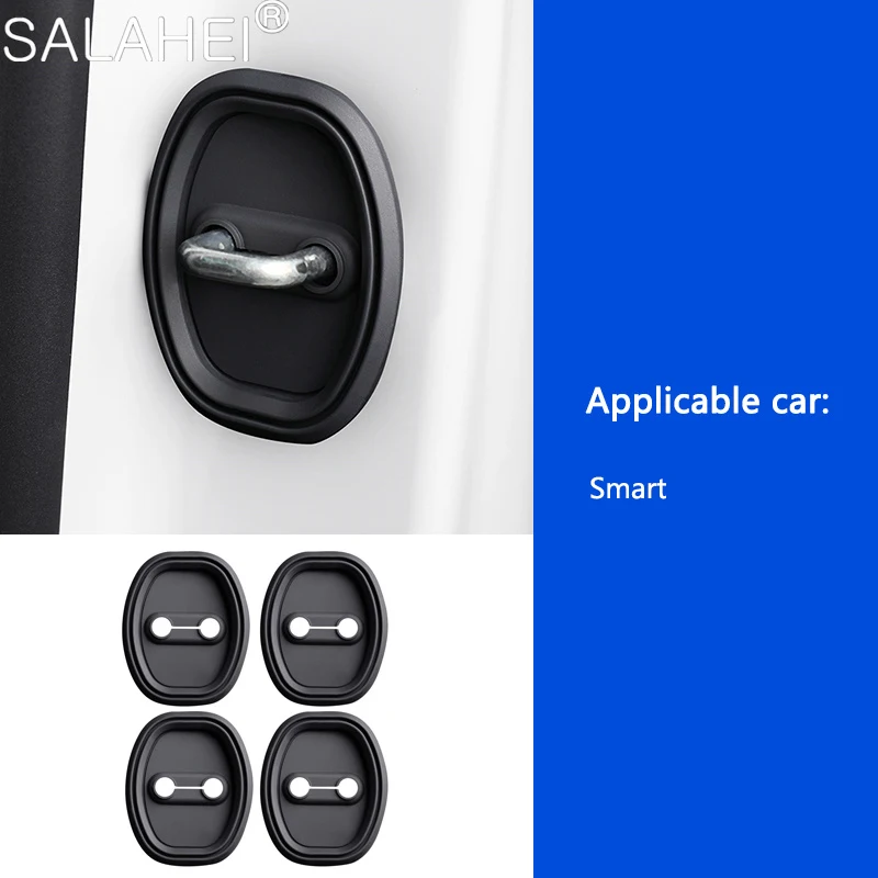 4Pcs Car Accessories Protection Door Lock Cover Buckle Anti-collision For Mercedes Benz smart Elf 1 smart 3 2021 2022 2023