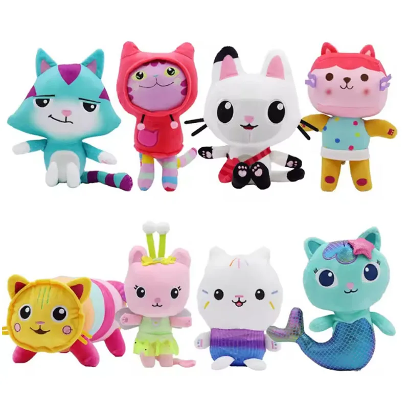 

% # Плюшевая игрушка Gabby Dollhouse: Мультяшный котик Меркэт, улыбающийся кот, кот-автомобиль, кукла Габи, подарки на день рождения для детей