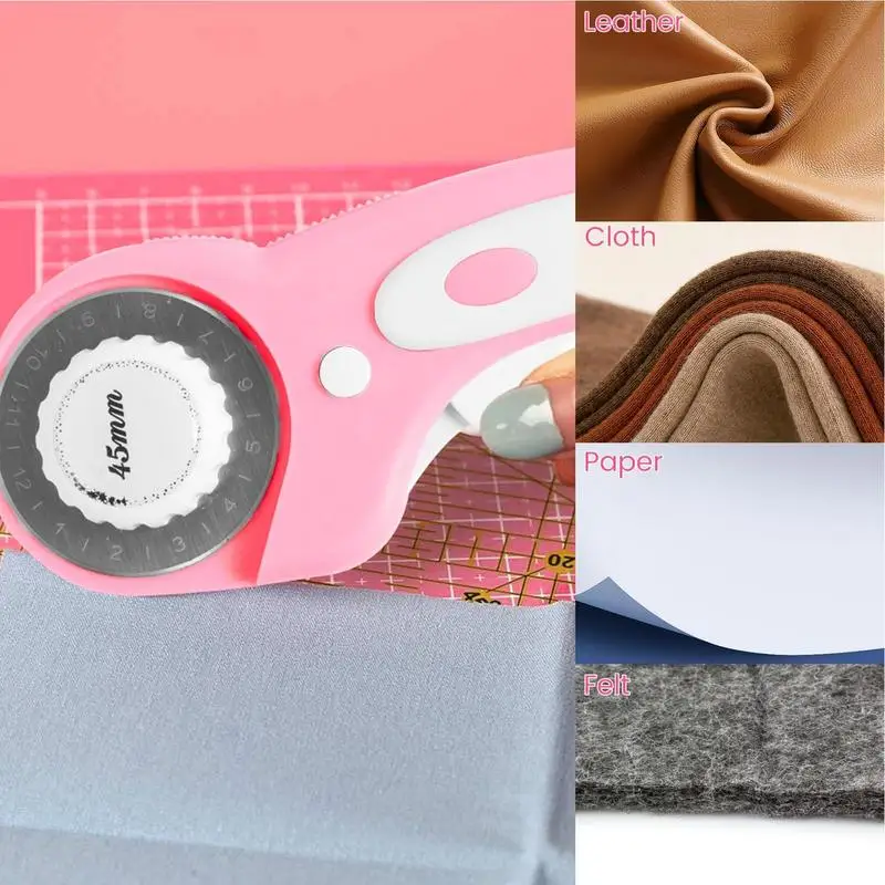 Rotary Fabric Cutter Rotary Cutters For Fabric Cutting Quick Change Cutter Safety Button For Quilting Applique Bending Seam