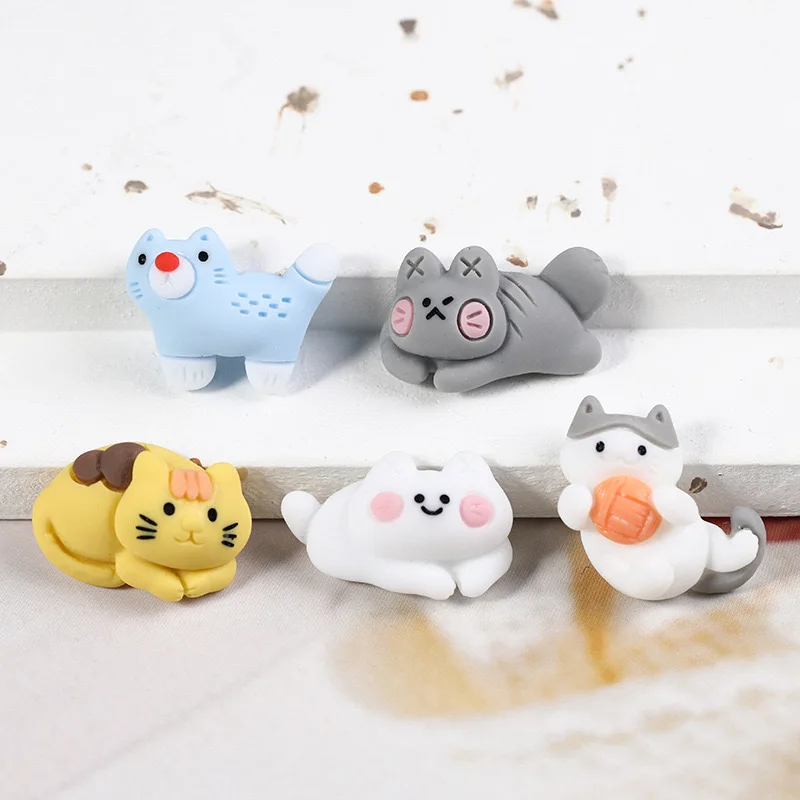 Kawaii Flatback Cartoon Animal Cat Series Resin Flatback Cabochon Scrapbooking Supplies DIY Jewelry Craft Decoration Material