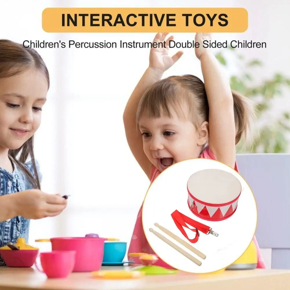 Double Sided Instrument Hand Drum Montessori Percussion Instrument Musical Instrument Multifunctional Beat Wood Drum