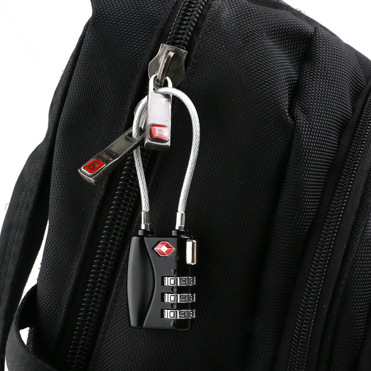 

2pcs TSA Approved Password Cable Locks 3- Combination Zinc Alloy Luggage Suitcase Locker Security Padlocks Black Blue