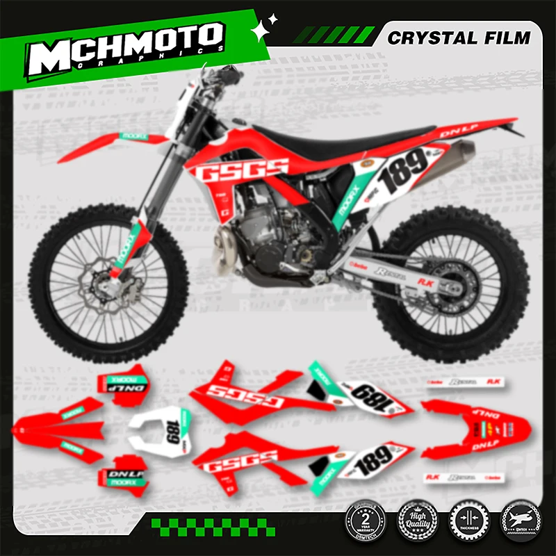 

MCHMFG Custom Team Graphics Adhesive Decals for 3M Stickers Kit for GASGAS 250 300 2012 2013 2014 2015 -2017 EC MC 004