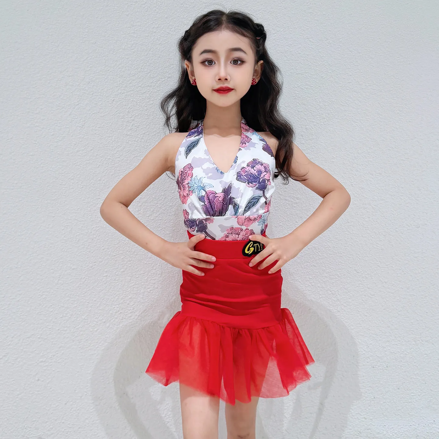 New Children'S Performance Dance Suits Girls Latin Dance Competition Clothes Kids Salsa Latin Dance Practice Costume SL15962
