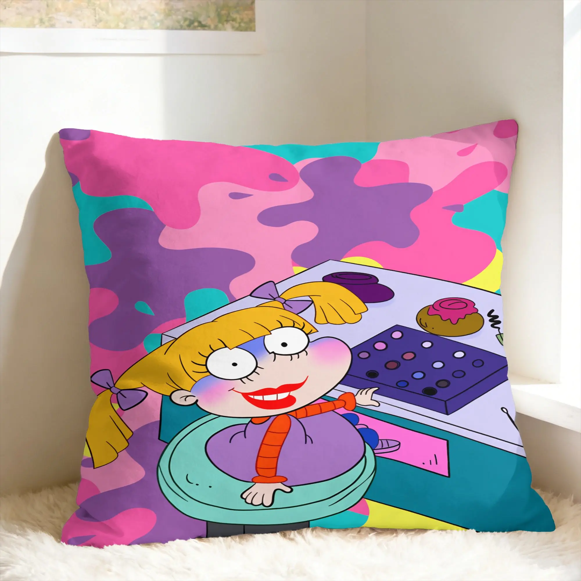 R-Rugrats Angelica Pickles Pillow Case  Soft Pillow Cover For Wedding Party Home Decor Vintage Pillowcases