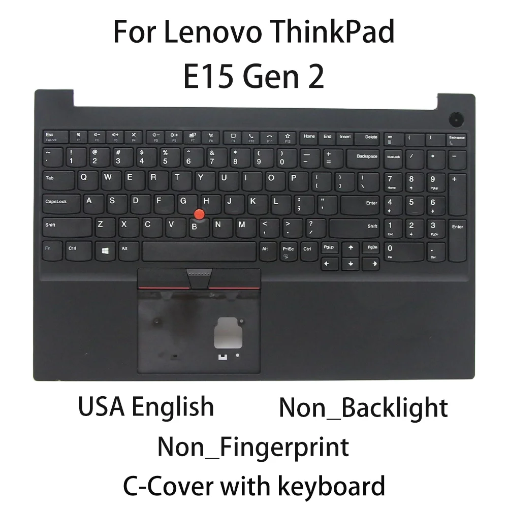 New For Lenovo ThinkPad E15 Gen 2 Laptop C-Cover with keyboard USA English Non_Backlight Non_Fingerprint FRU:5M10W64513