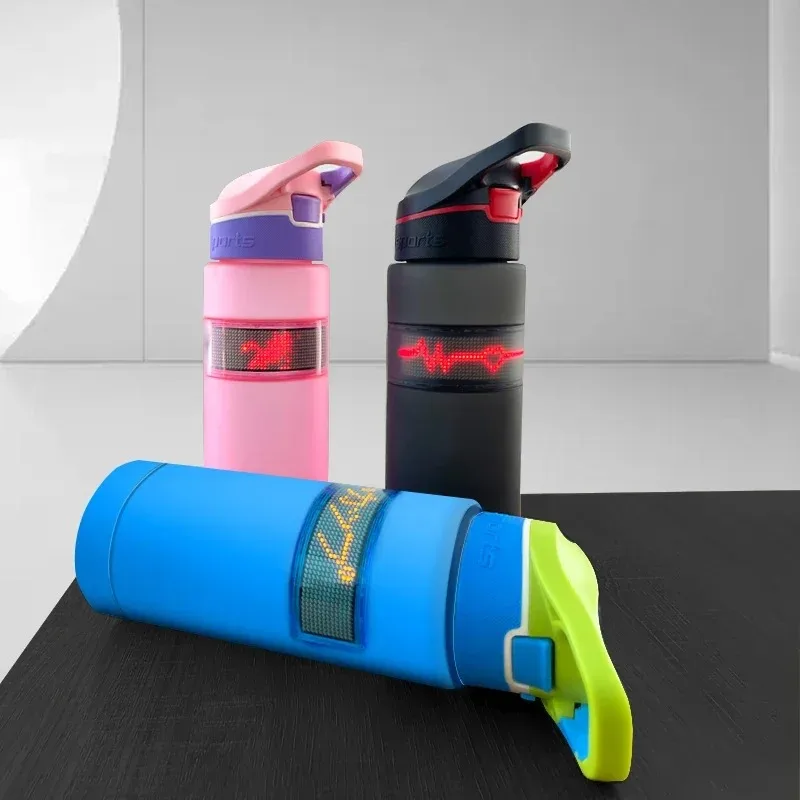 Outdoor Sport Water Bottle with LED Display Programmable Message LED Screen Water Bottle Led Light