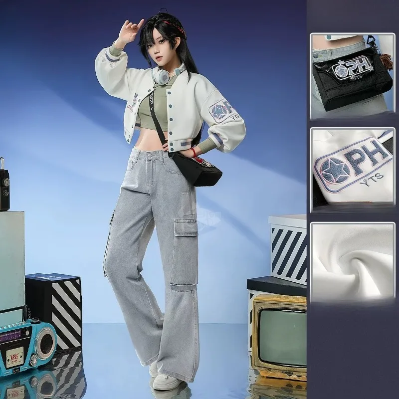 Game Identity V Antiquitätenhändler Cosplay-Kostüm-Set: Alltagsmantel, Hose, Baseballjacke mit Tasche – Doujin-Geschenke für Frauen und Mädchen