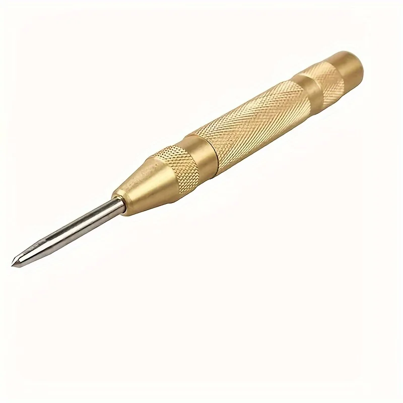 Steel Spring Automatic Center Punch | Precision Marking and Drilling Starter Tool, Metal Material, No Electricity Required