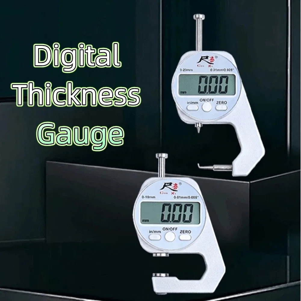 High Precision Digital Thickness Gauge Digital Display 0-10 0-20mm Electronic Micrometer Wide Measuring Surface Mini