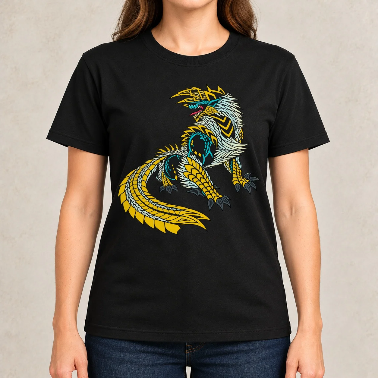 Monster Hunter - Zinogre Classic Women T-Shirt Short sleeve tee customs design your own anime t shirts for Women graphic