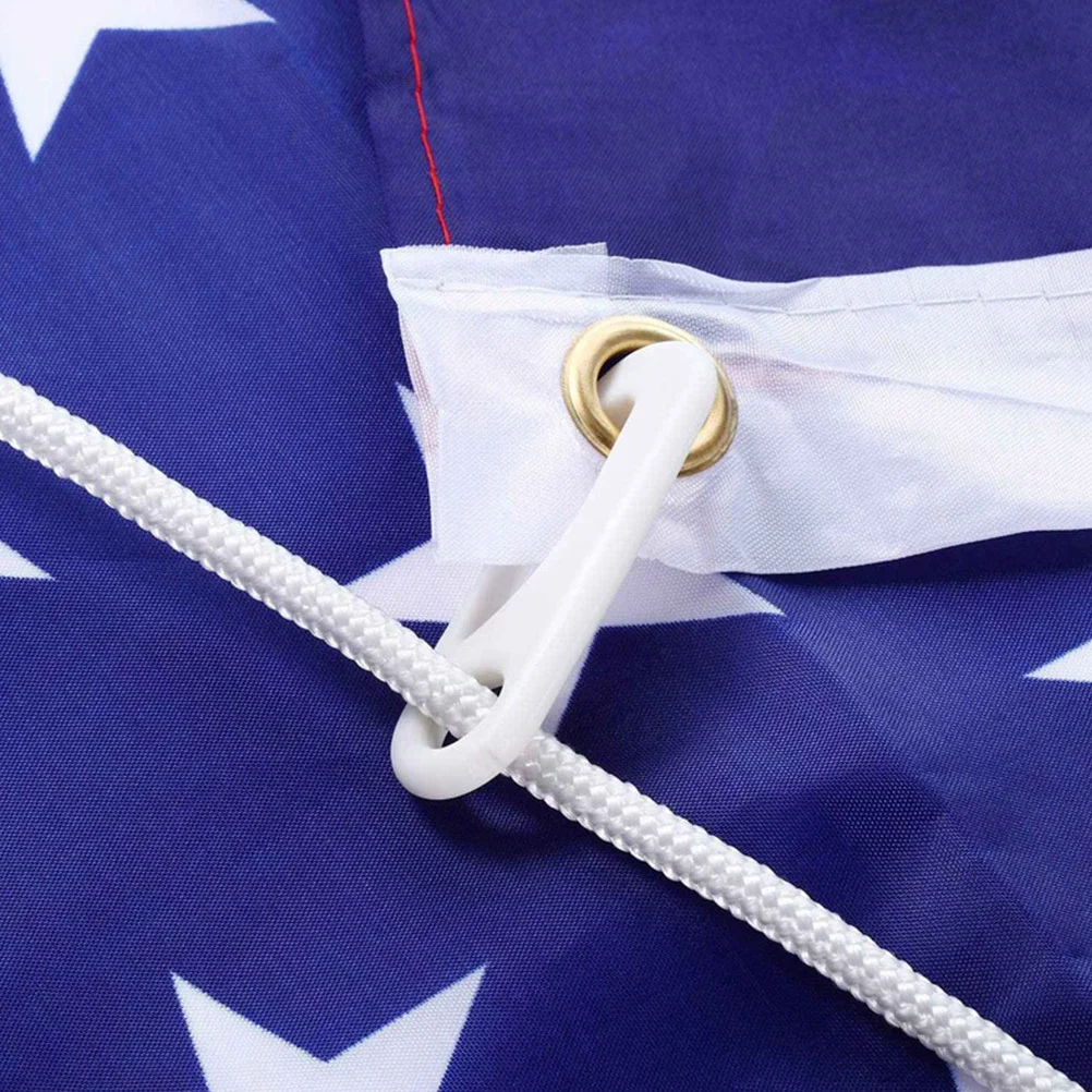 

1Set Nylon Flagpole Rope Kit White Durable Weather Resistant Flag Pole Replacement Rope with Hook Outdoor Indoor Use