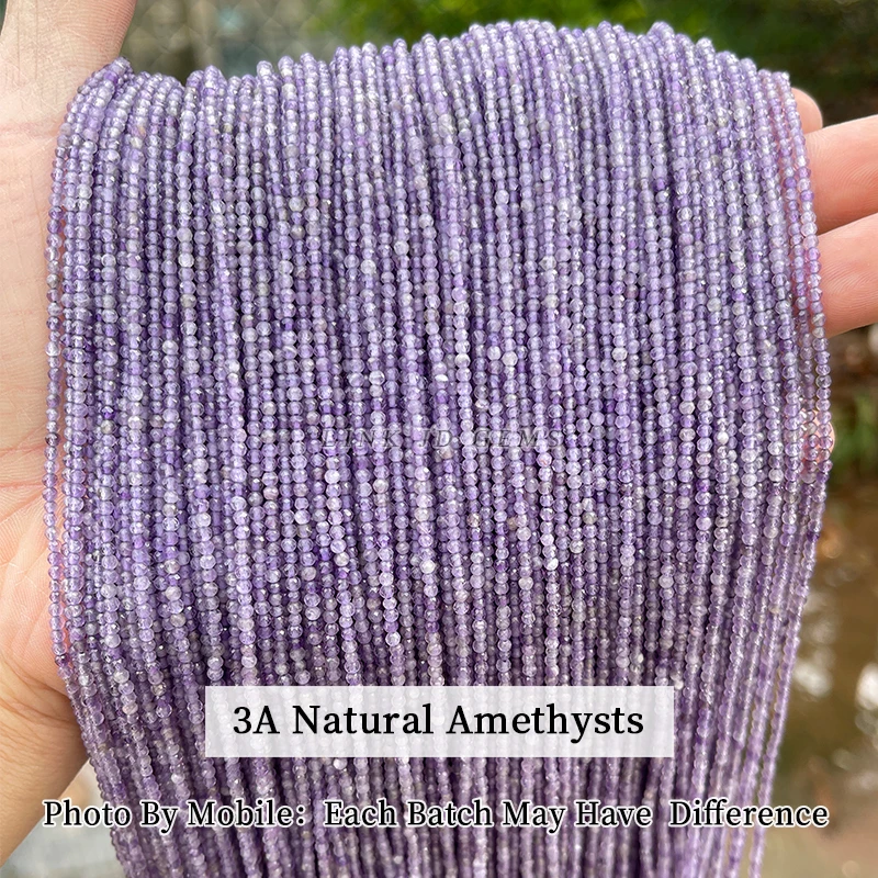 2 3 4mm piedra Natural facetada citrino turquesa amatista pequeña cuenta espaciadora suelta para fabricación de joyería DIY collar pulsera