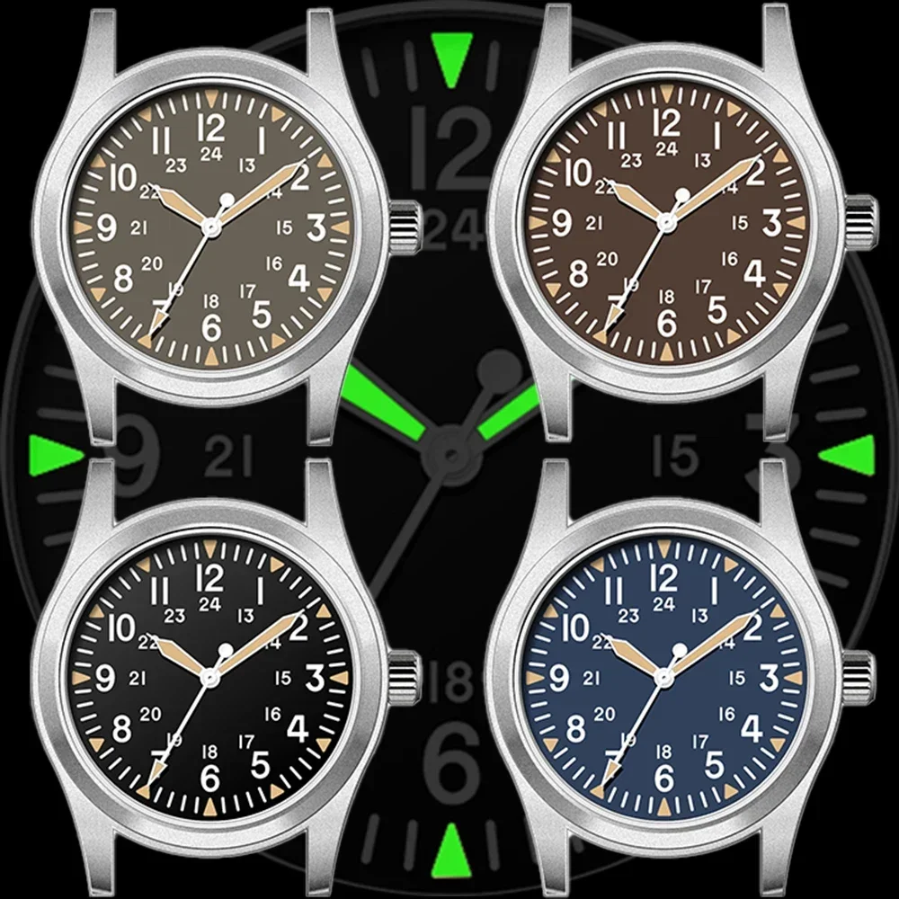 ﻿ MILITREK 2025 ใหม่ทหารRetro Men 'S VH31 ควอตซ์นาฬิกา 37Mm Sapphireสแตนเลส 100Mกันน้ําC3 Luminous reloj hombre