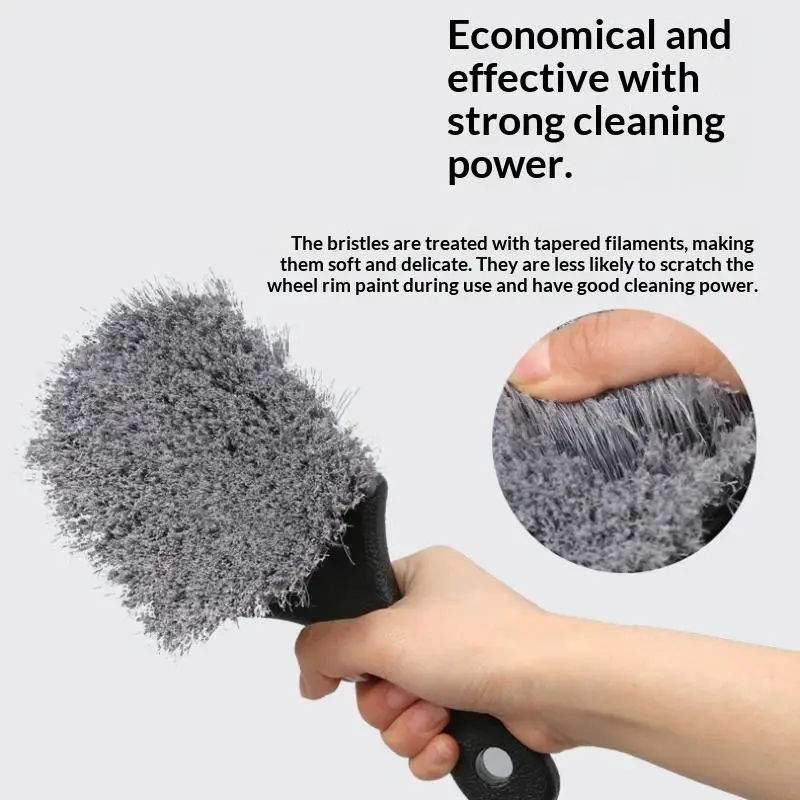 Car Wheel Rim Cleaning Brush Kit Wet Dry Use Wear Resistant with Wash Towel for Garage Home Auto Care Cleaning