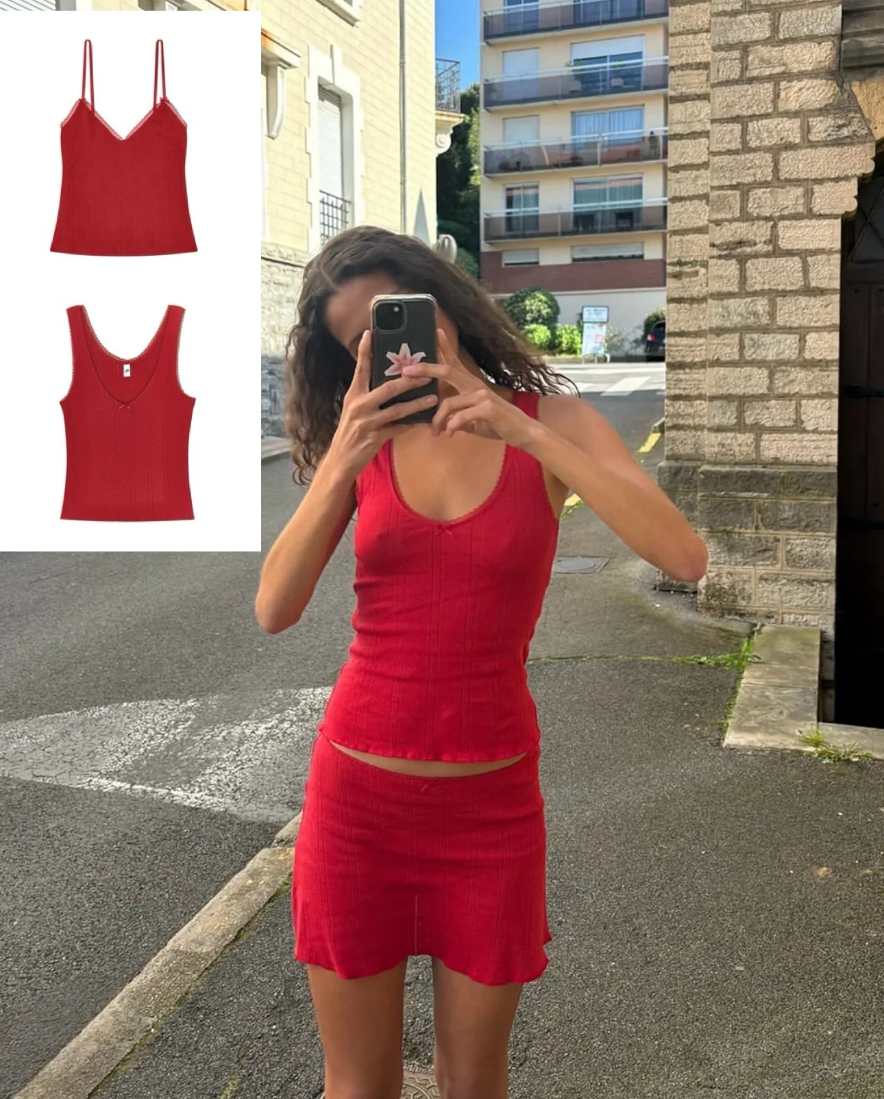 

Жилет с красным кружевным ремнем Coucou, вишнево-красный топ с широкими бретелями и v-образным вырезом