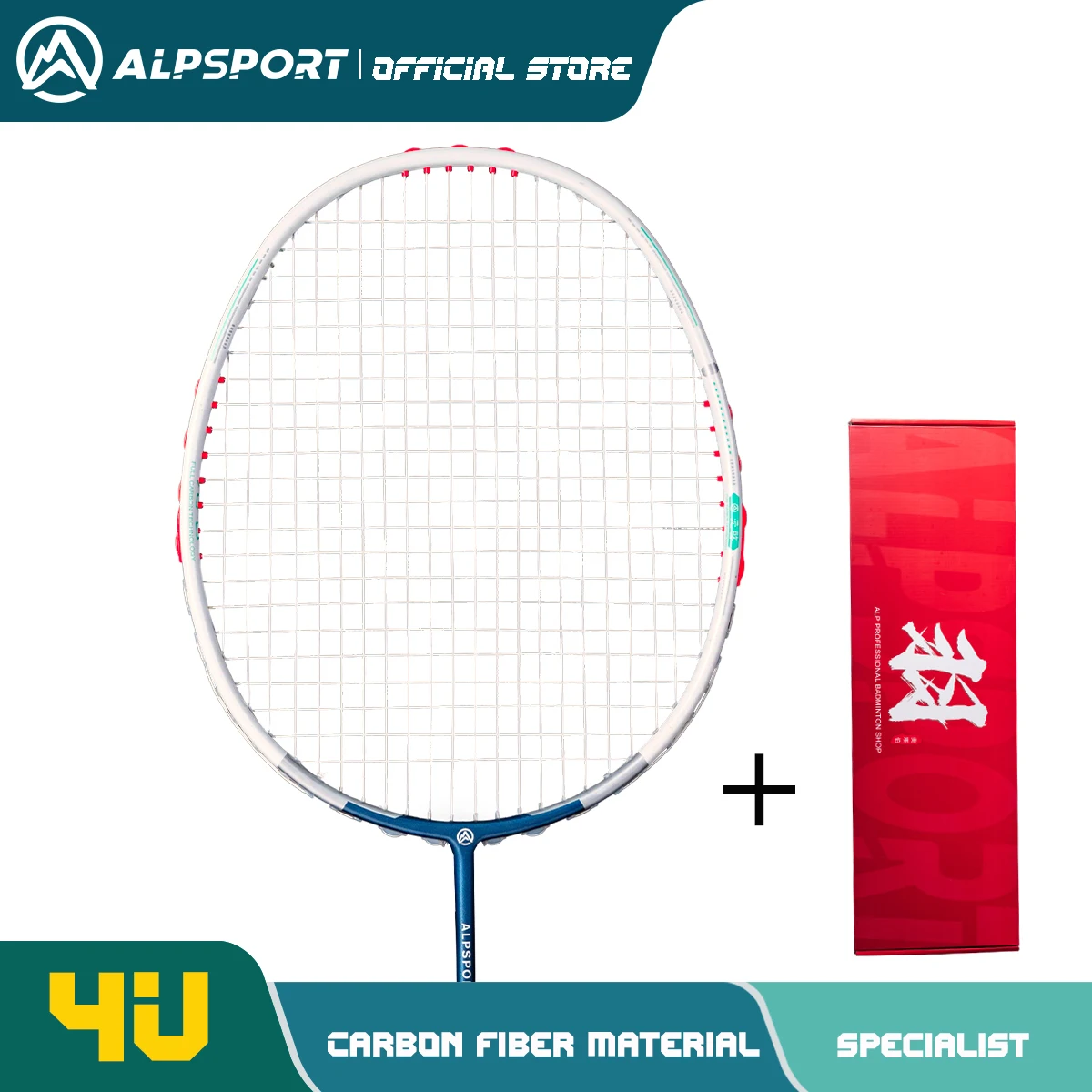 

Alpsport YQ 4U 22-35Lbs Original Design Full carbon fiber racket with bag Professional Offensive Reket Professional Racket Sport