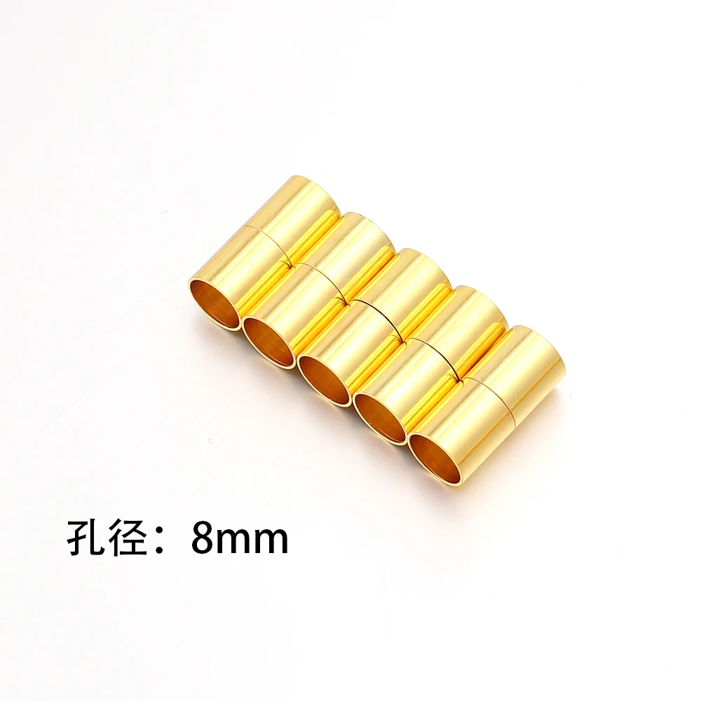 5Pcs 3 4 5 6 7 8 10 12 14 15mm Gold Color Strong Magnetic Clasps For Jewelry Making Leather Cord Bracelet Connectors Accessories