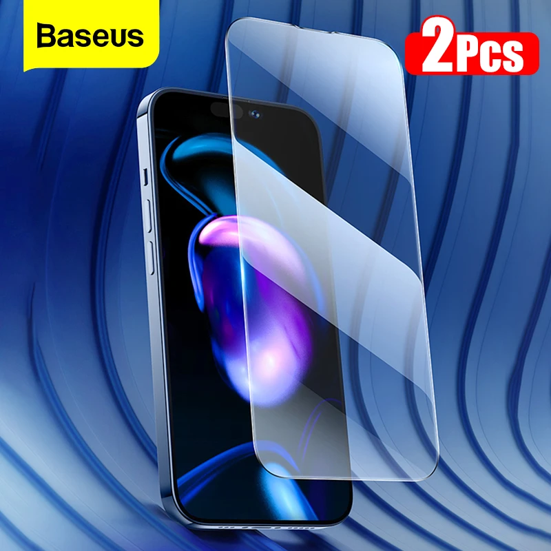 Baseus 0.3mm Screen Protector For iPhone 14 Pro Max 13 2Pcs Full Cover Tempered Glass Film For iPhone 2022 NEW Protective Film