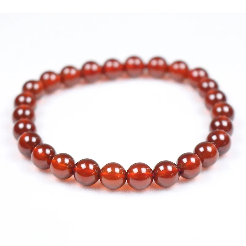 Natural Orange Garnet Single Strand Bracelet, Orange Red Garnet Bead Bangle, Fashion Women Crystal Gift