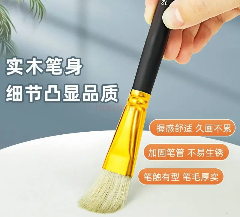 

Одиночная кисть, акварельная кисть, кисть, кисть для масляной живописи из свиного волоса, специализированная кисть для рисования из свиного волоса, акриловая круглая головка