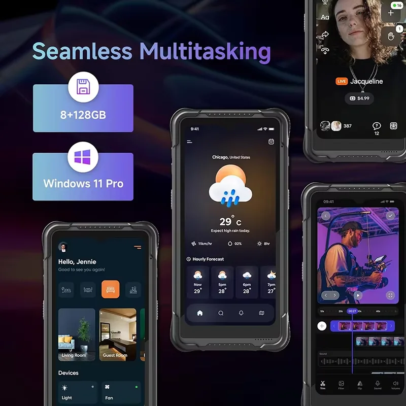 

Industrial Mini Tablet Windows 8G+128G 4G LTE Wifi Bluetooth Handheld PDA with Barcode Scanner IP67 for Tough Environments