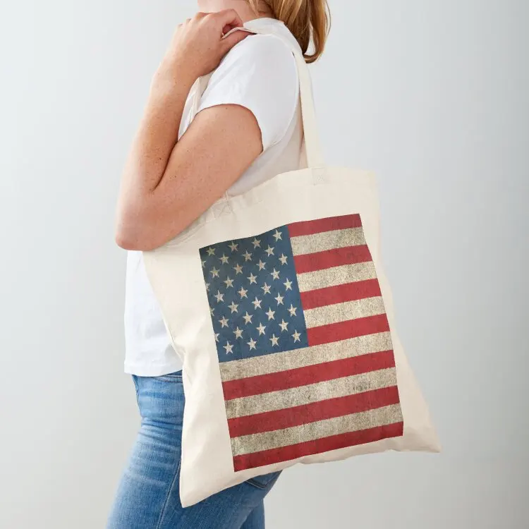 

Old and Worn Distressed Vintage Flag of The United States Tote Bag handbag large size bags Women's tote bag shopper bag women
