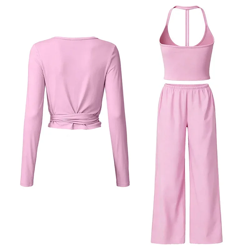 2026 New Cross-border Autumn and Winter New Grinding Yoga Suit Quick-drying Beautiful Back Sling Sports Suit Casual Running Fitness Suit Women