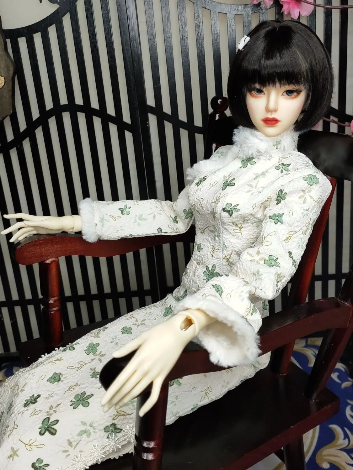 Moda Debisheng Yeluoli Cheongsam, 1/3 BJD AS60 Boneca Roupas Vestido 1 Peça