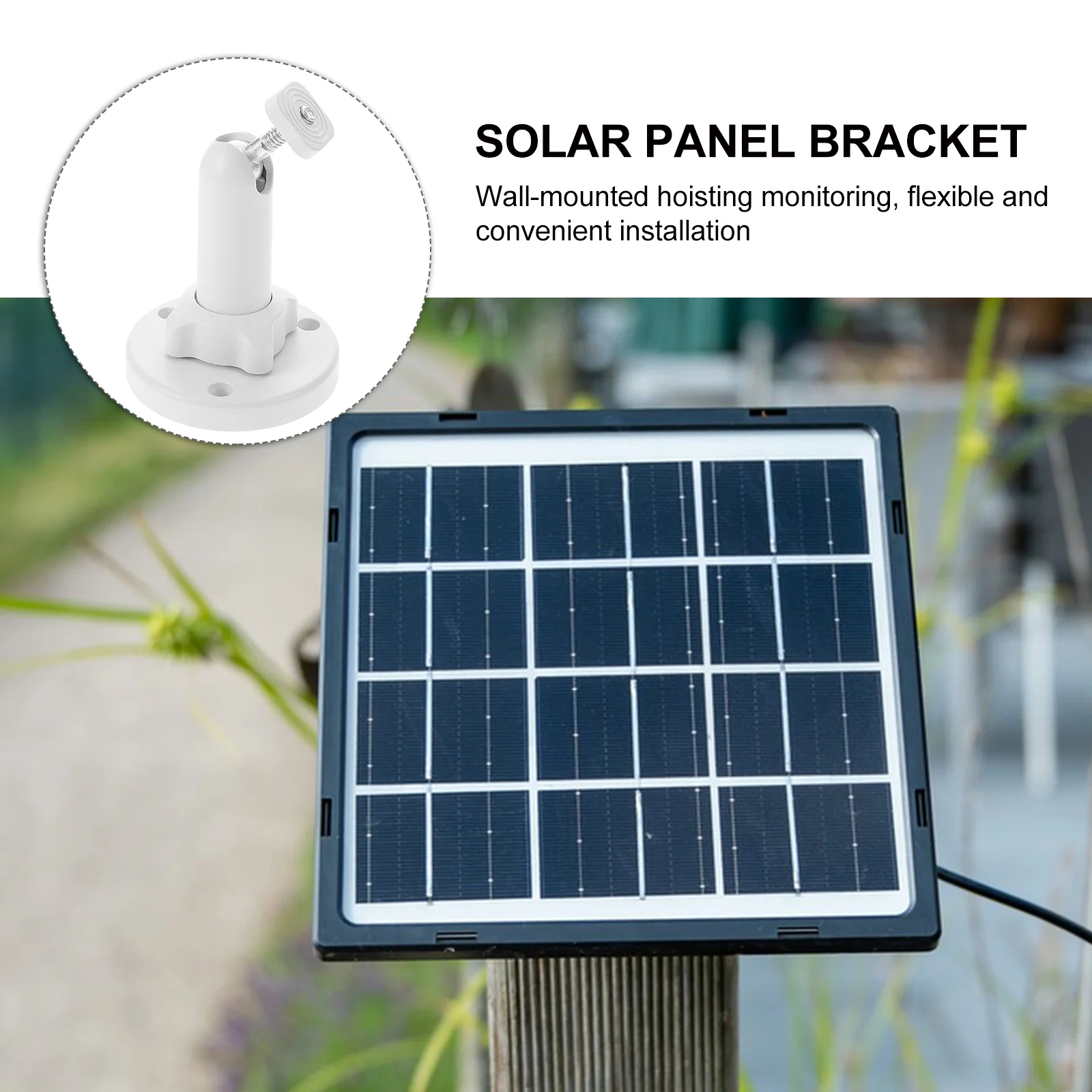 

Solar Panel Mount Bracket for Security Camera ABS Plastic Wall Ceiling Mount Adjustable Angle White Monitor Brackets Outdoor