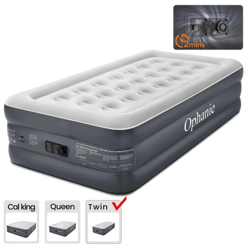 

Ophanie Twin Air Mattress, 18-Inch Elevated Inflatable Bed with Built-in Pump, Puncture-Resistant, Quick Inflation/Deflation