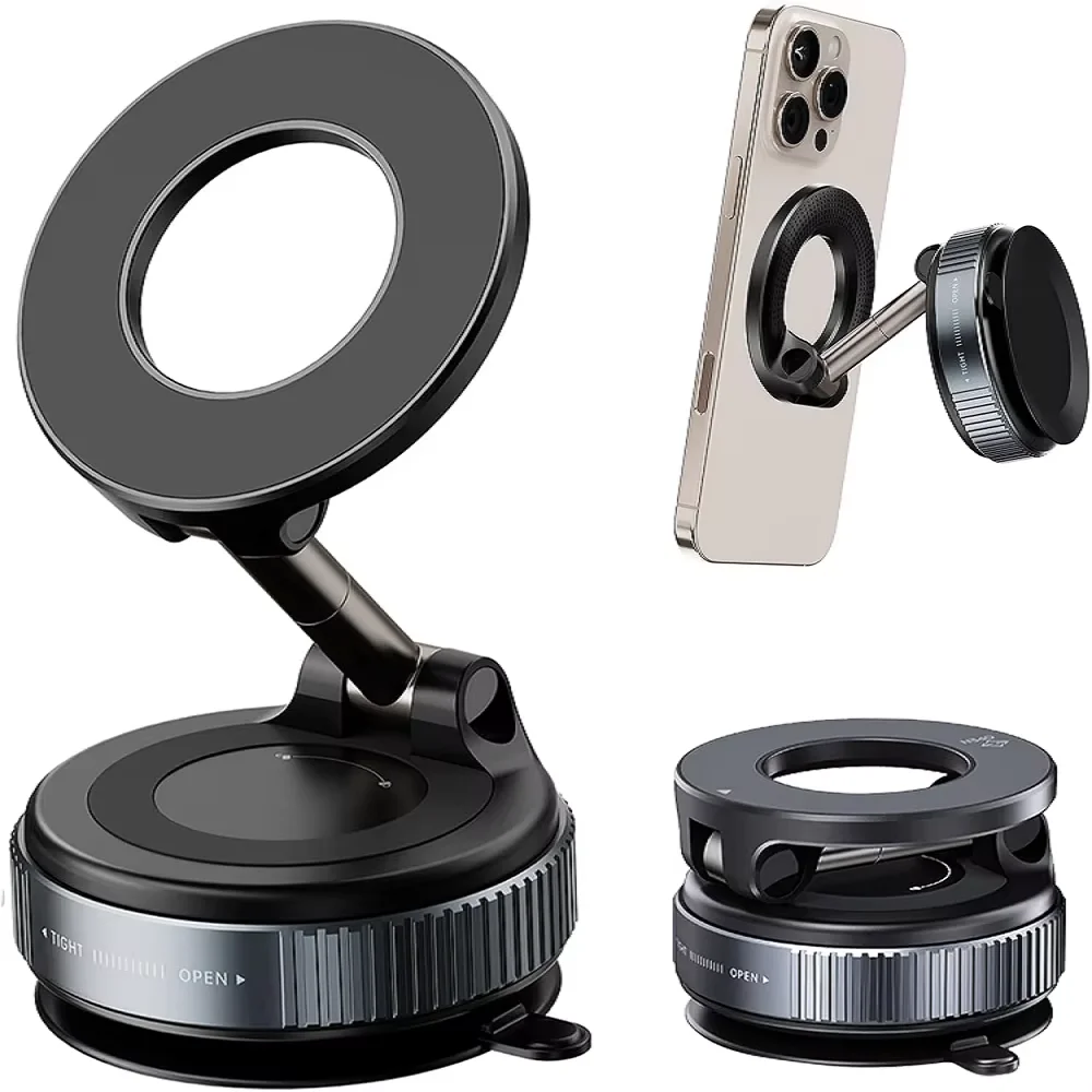 

Magnetic Vacuum Car Mount Phone Holder Vacuum Suction Cup Car Phone Stand Universal GPS Navigation Stand for Car Smooth Surfaces