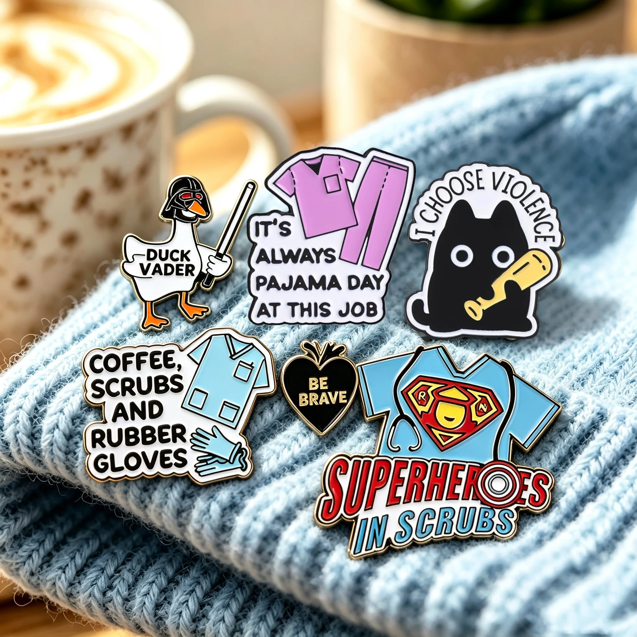 It’s Always Pajama Day At This Job Enamel Pin Medical Outfit Text Brooch Hospital Humor Metal Badge Clothes Accessory Pins Gift