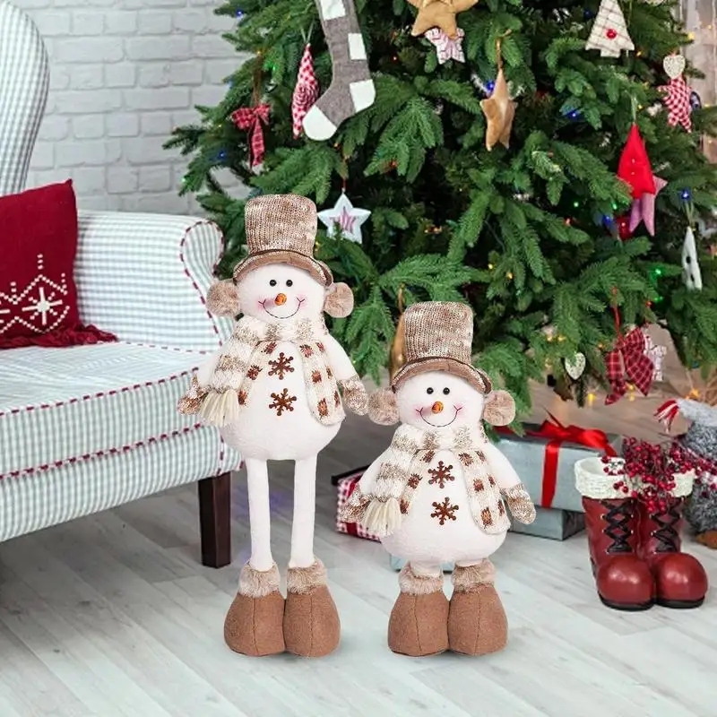 Santa Plush Figurine Ornaments Reusable Plush Figurine Collectible Figurines Christmas Decorations For Front Door Couch