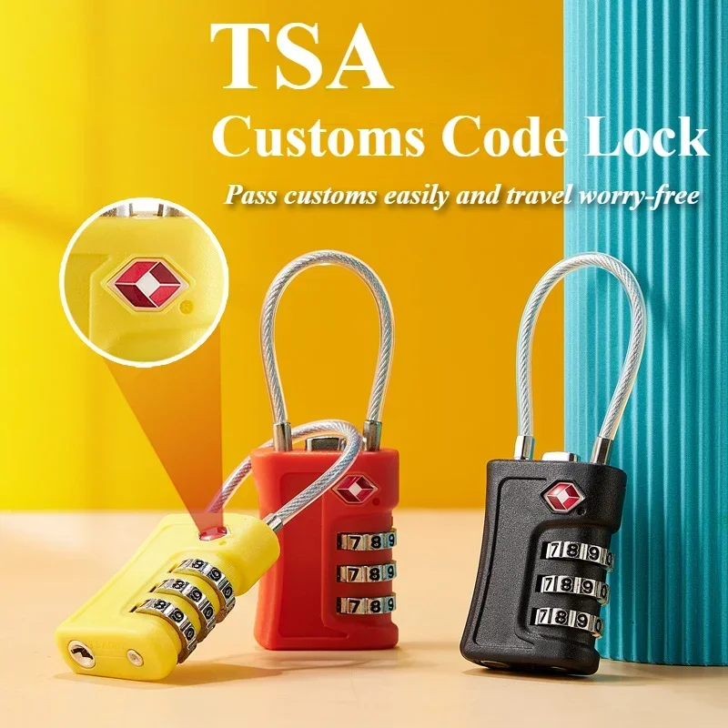 New TSA Customs Code Lock for Travel Luggage Password Changeable Lock Contrast Color Design Padlock