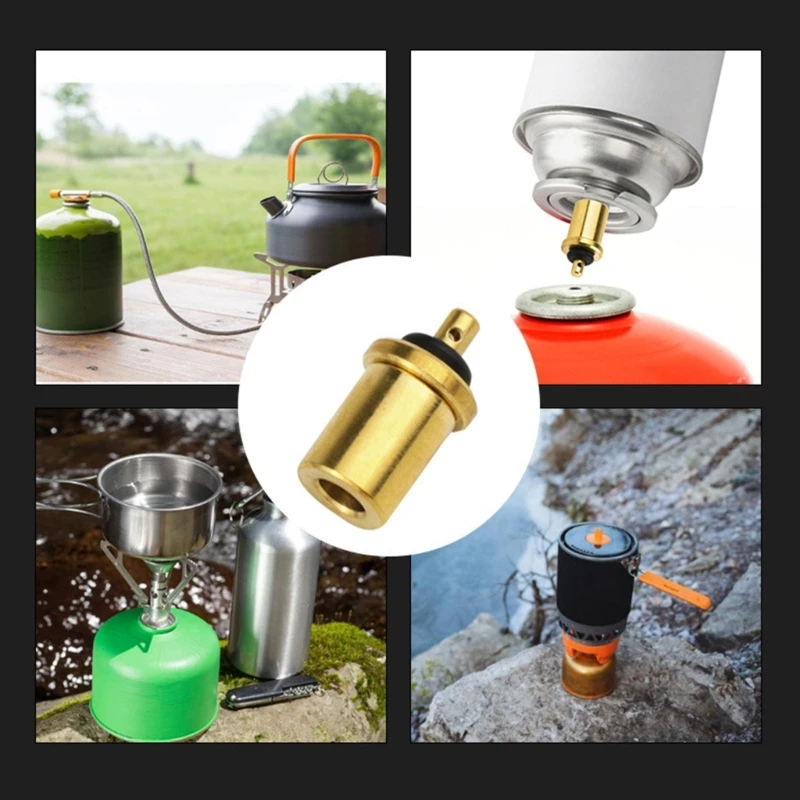 Portable Gas Refill Adapter, Stove Connector, Light Weight, Conversion Adapter for Hiking, Inflate Canister, 5Pcs