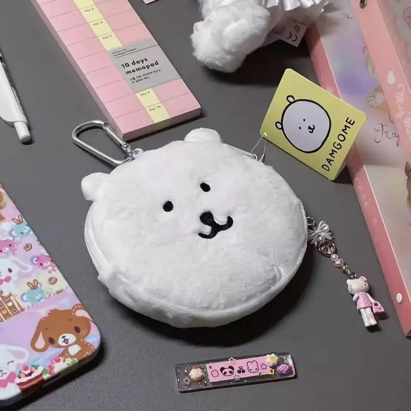 

anime Joke Bear Plush toys Big cake face Headphone makeup bag Storage coin wallet 12cm School bag pendant Keychain Gift