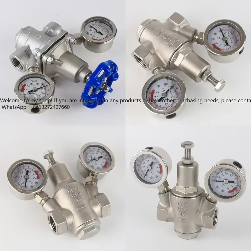 

Custom DN15-DN16 stainless steel 304 double gauge resistant pressure reducing valve for water control OEM