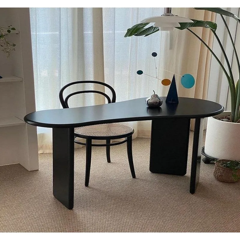 Nordic solid wood desktop computer table, simple modern home bedroom writing desk, special-shaped desk, simple desk