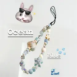 Hanging Cord Beaded Phone Chain Trendy Pendant Phone Charms Star Pearl Phone Strap Women Girls Handmade Summer Mobile Lanyard