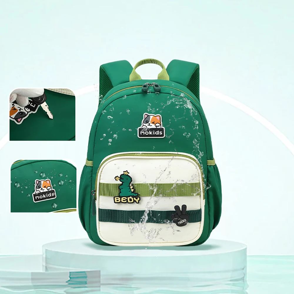 Kids Backpack Cute Dinosaur & Bunny Green Primary School Bag With Multiple Pockets  For Boys & Girls Daily School